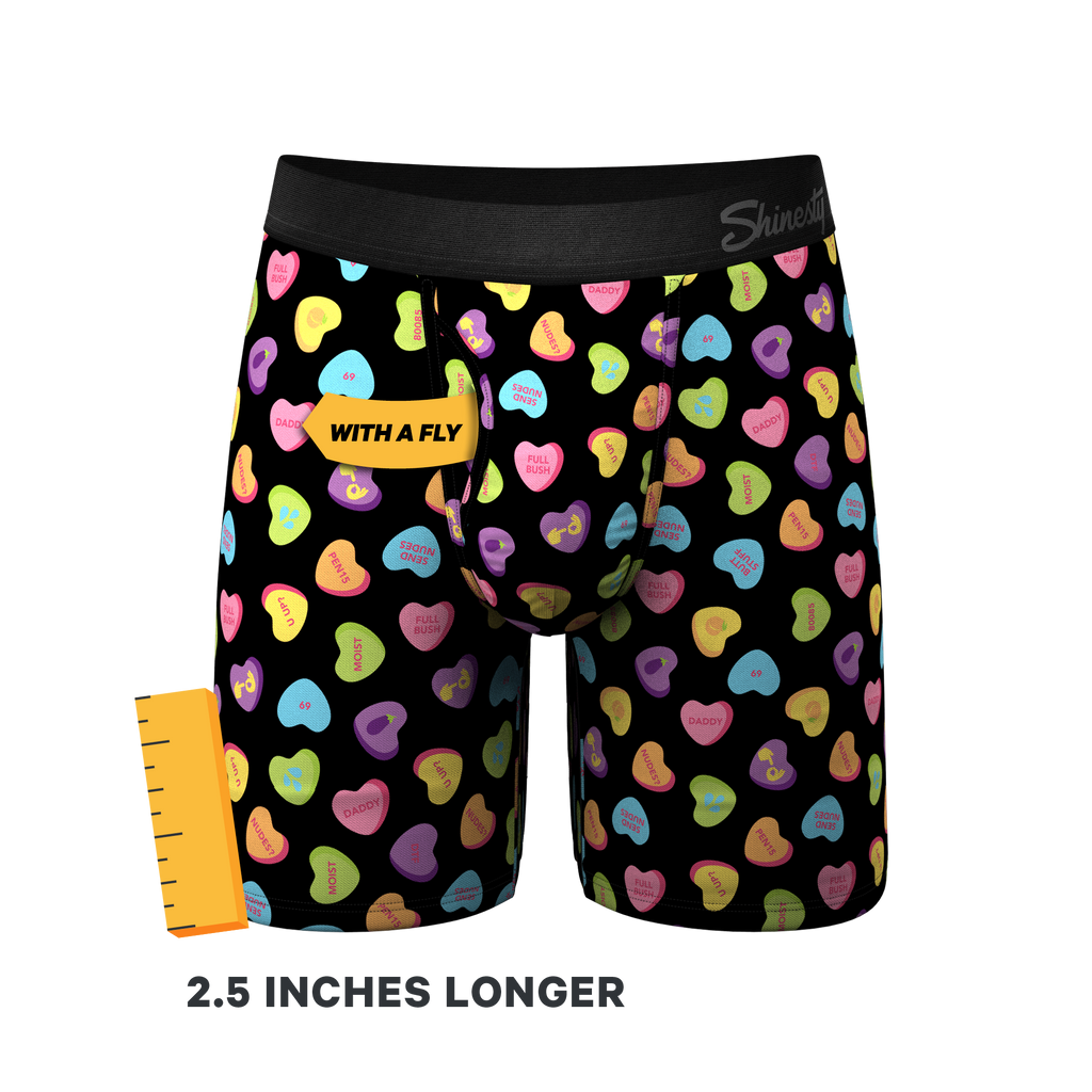 The Smooth Talker | Candy Hearts Ball Hammock® Boxer - Long Leg - Shinesty