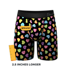 The Smooth Talker | Candy Hearts Ball Hammock® Boxer - Long Leg - Shinesty