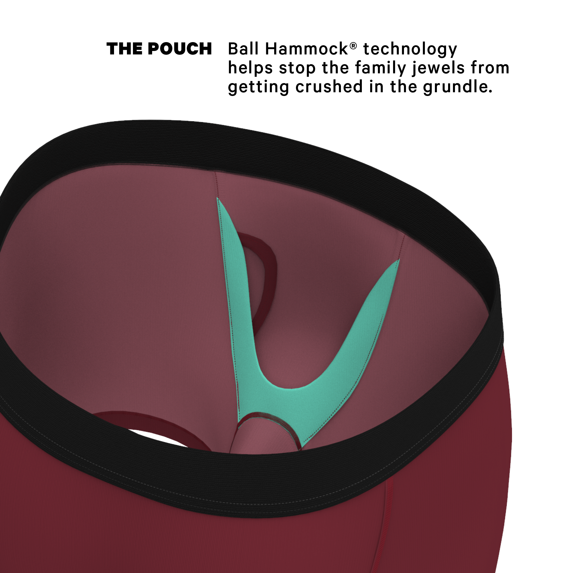 The Sommelier | Burgundy Ball Hammock® Pouch Underwear With Fly - Shinesty