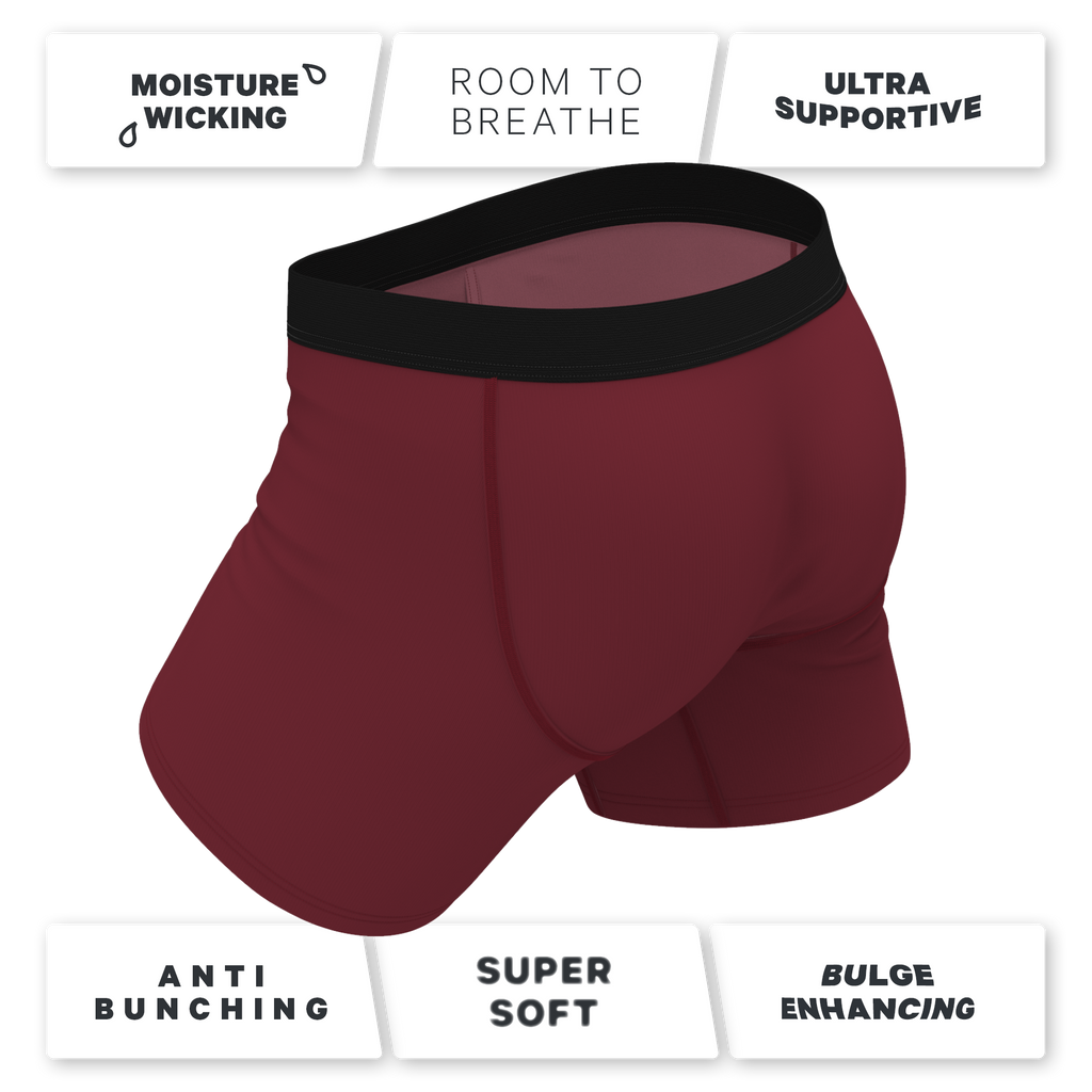 The Sommelier | Burgundy Ball Hammock® Pouch Underwear With Fly - Shinesty