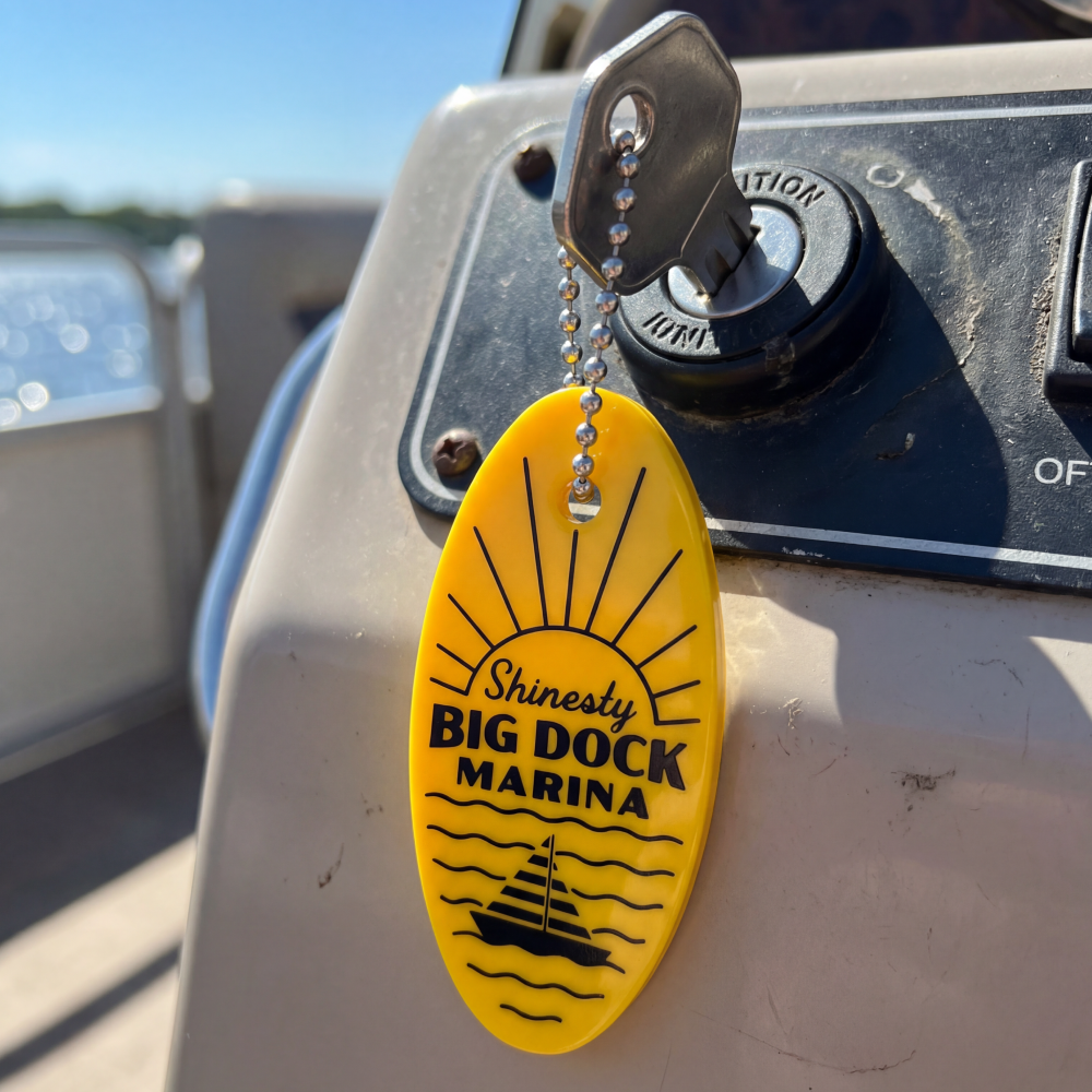 The Big Dock Marina | Yellow Nautical Floatie Keychain - Shinesty