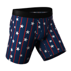 The Stars & Stripes | USA Pinstripe Ball Hammock® Boxer - Long Leg - Shinesty