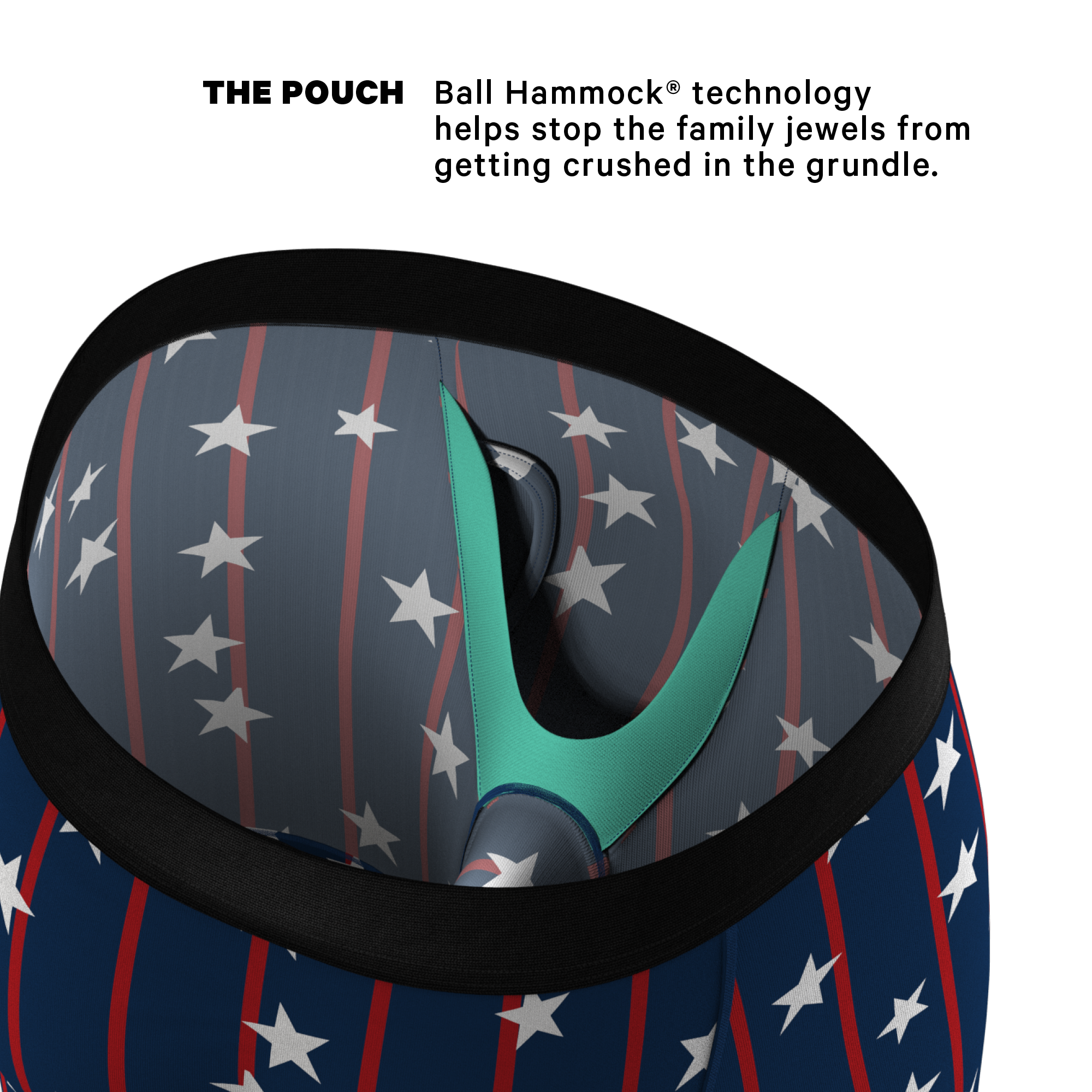 The Stars & Stripes | USA Pinstripe Ball Hammock® Boxer - Long Leg - Shinesty
