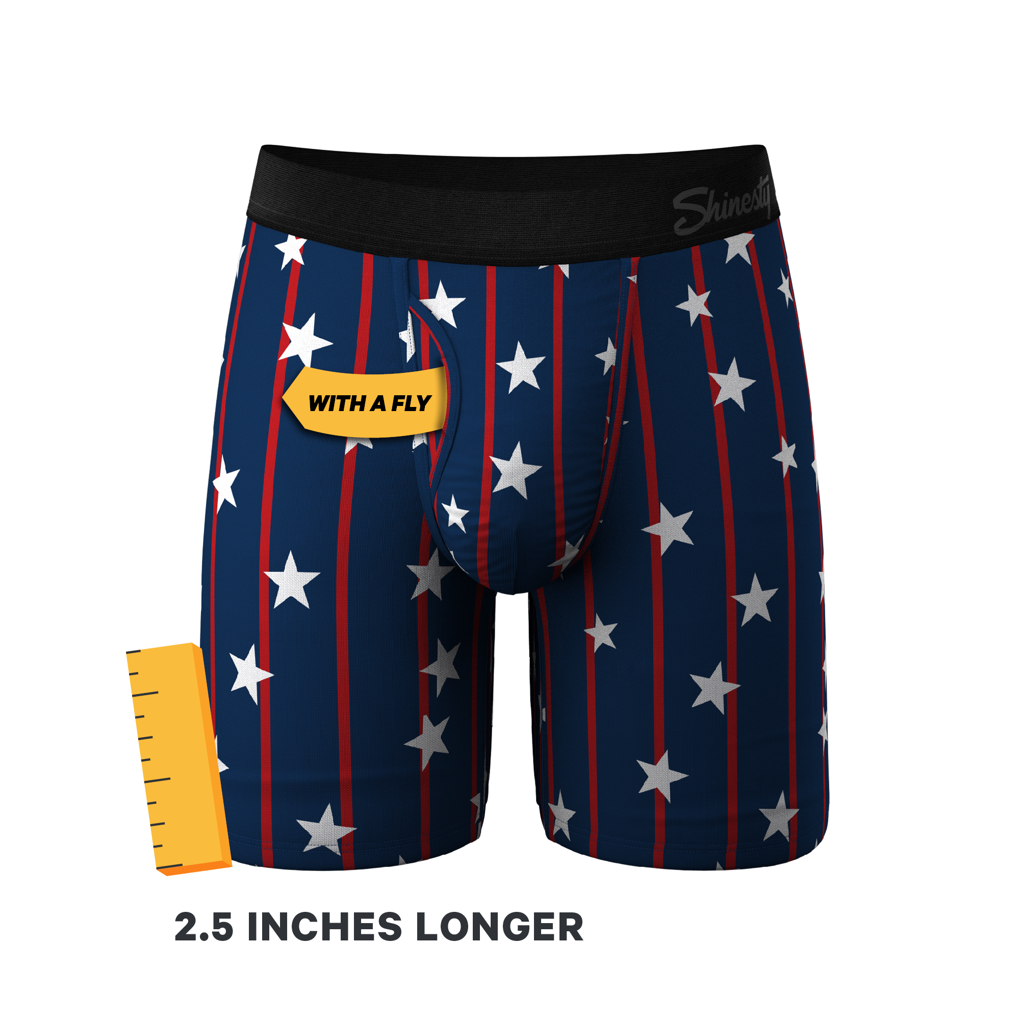 The Stars & Stripes | USA Pinstripe Ball Hammock® Boxer - Long Leg - Shinesty