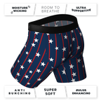 The Stars & Stripes | USA Pinstripe Ball Hammock® Boxer - Long Leg - Shinesty
