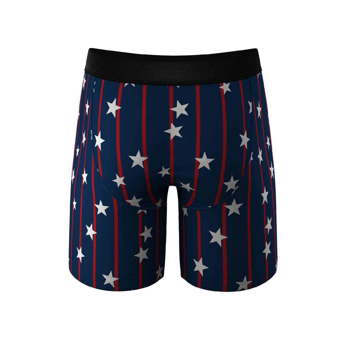 The Stars & Stripes | USA Pinstripe Ball Hammock® Boxer - Long Leg - Shinesty