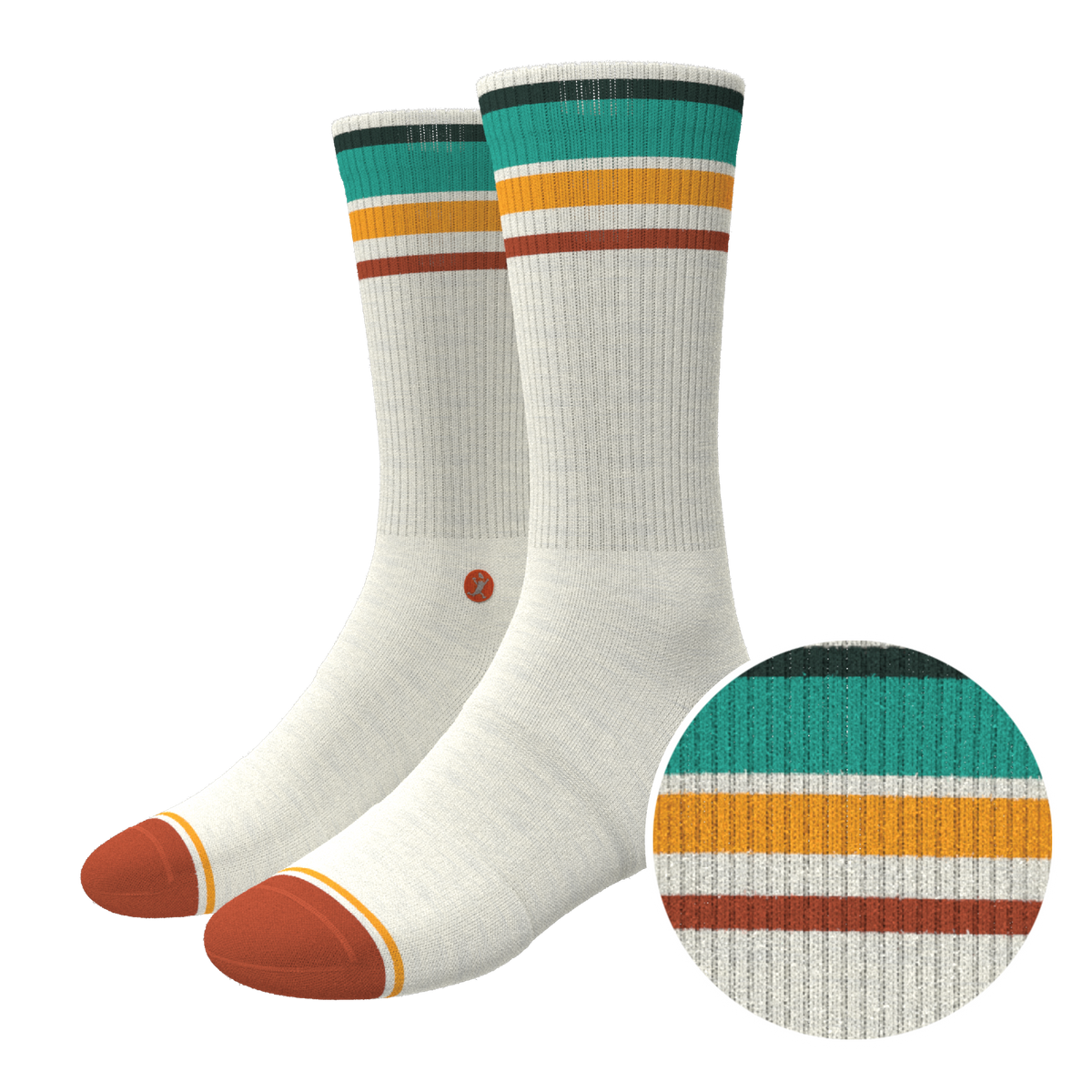 The Stellar | Retro Stripe Heel Hammock™ Crew Socks - Shinesty