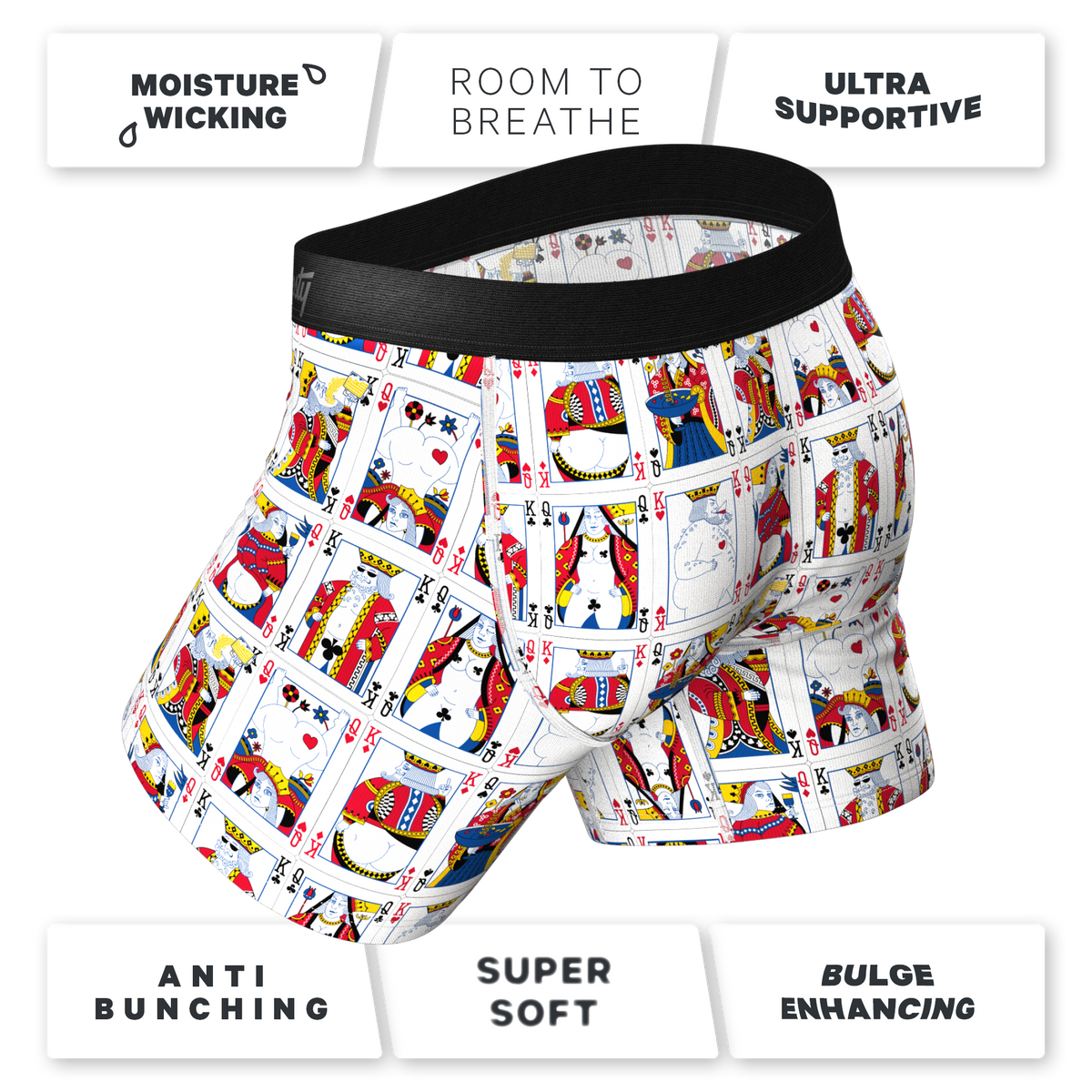 The Strip Poker | Playing Cards Ball Hammock® Pouch Underwear With Fly - Shinesty