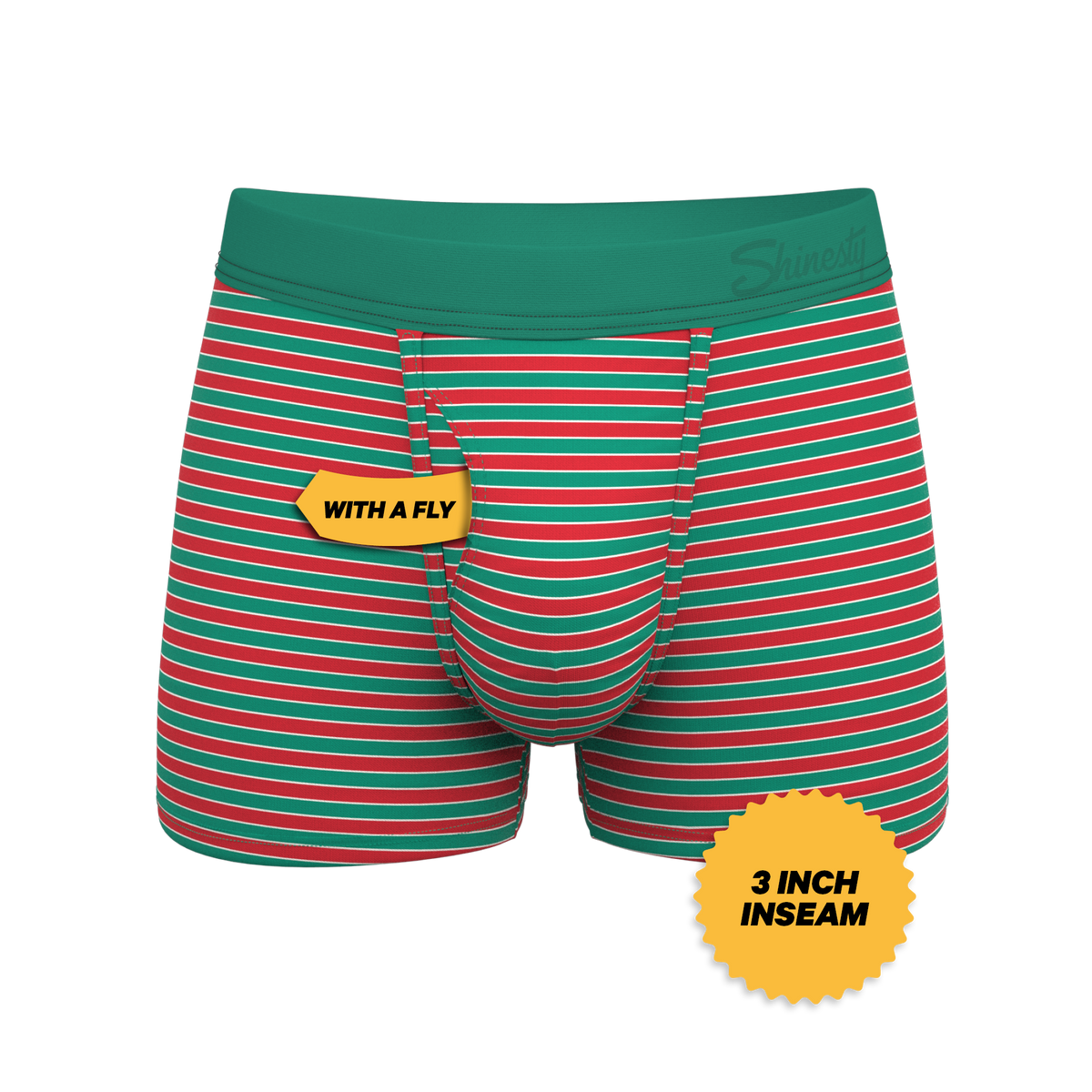 The Stripe Club | Christmas Striped Ball Hammock® Pouch Trunks Underwear - Shinesty