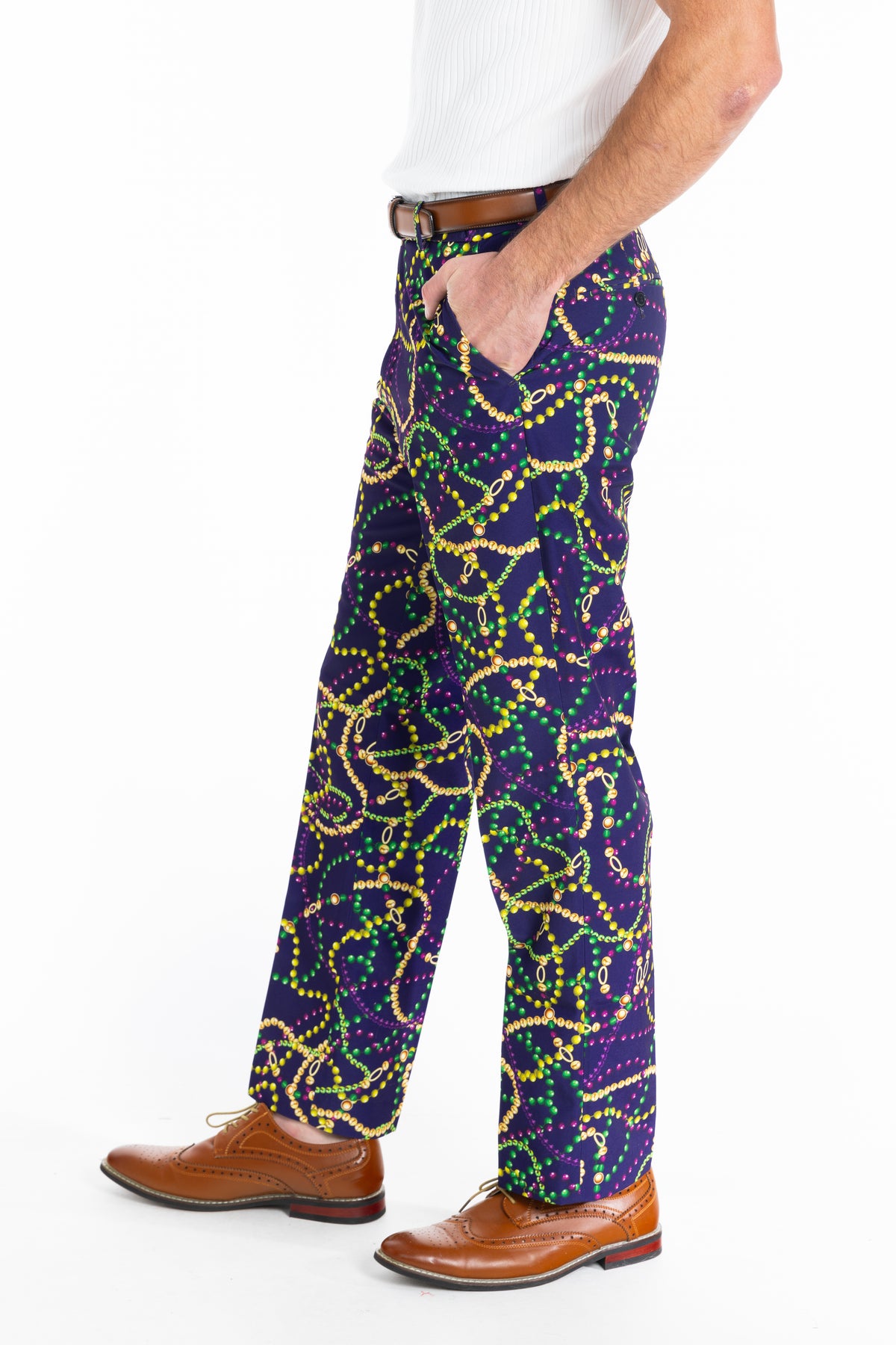 The Carnival Krewe | Mardi Gras Beads Suit Pants - Shinesty