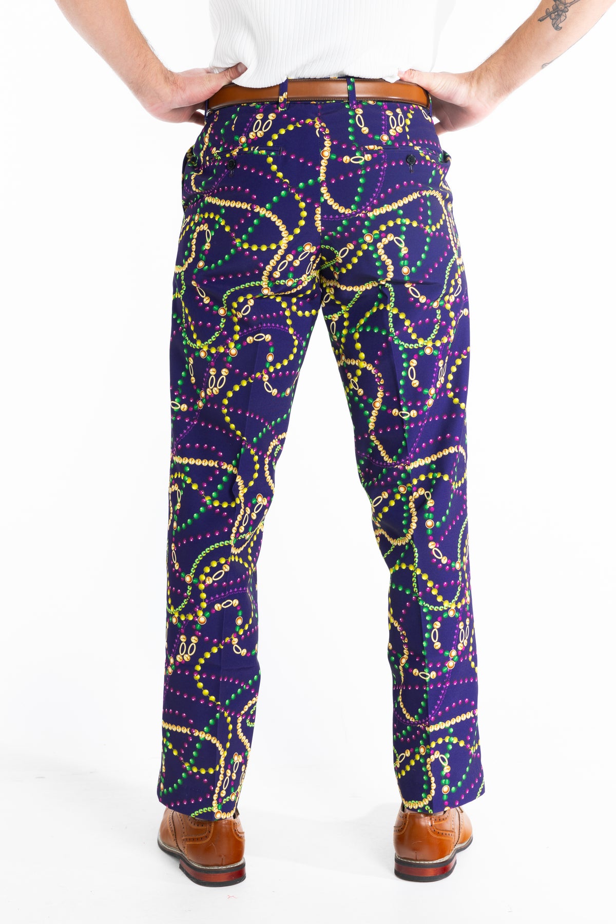 The Carnival Krewe | Mardi Gras Beads Suit Pants - Shinesty