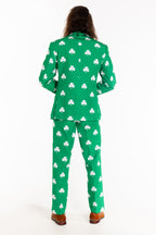 The Blarney Bagpiper | Diagonal Striped Clovers Suit - Shinesty