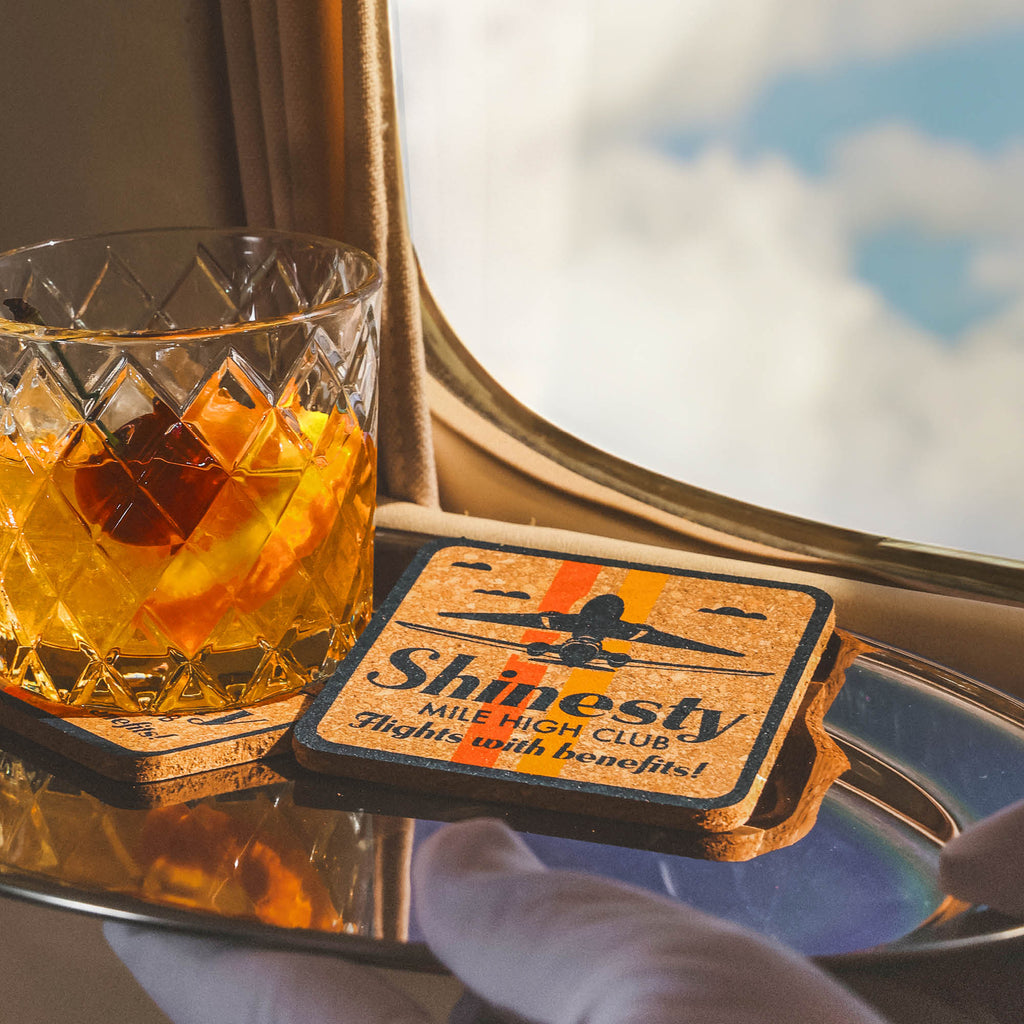 The Flights With Benefits | Retro Airline Coaster Set - Shinesty