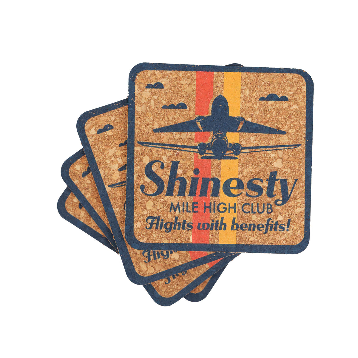 The Flights With Benefits | Retro Airline Coaster Set - Shinesty