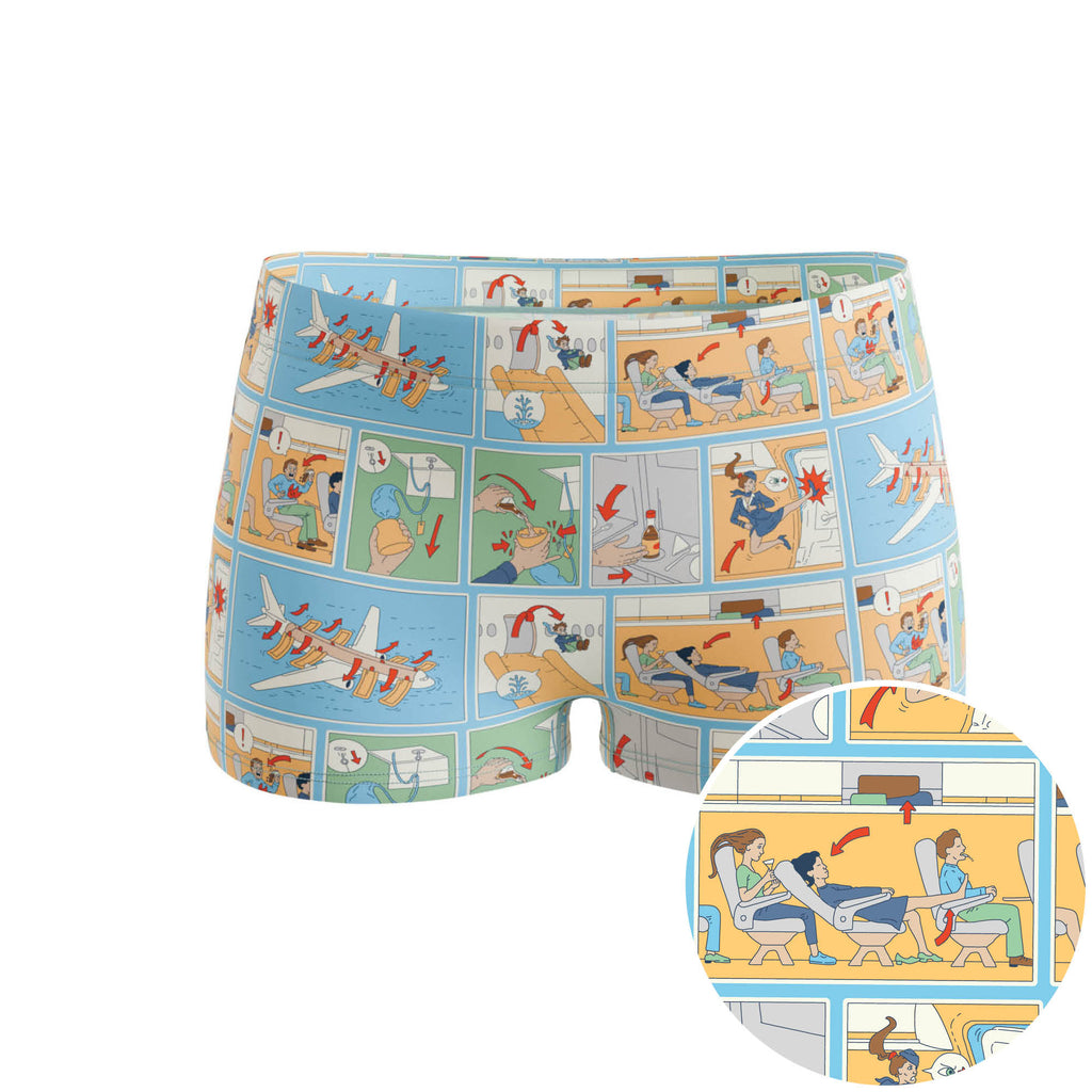 The Improper Protocol | Airplane Pamphlet Modal Boyshort Underwear - Shinesty