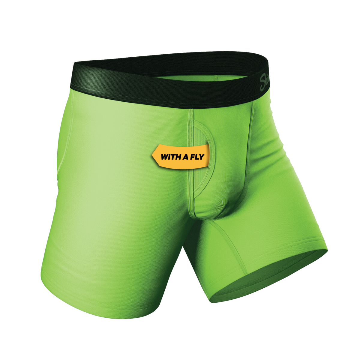 The Supernova | Bright Green Ball Hammock® Pouch Underwear With Fly - Shinesty