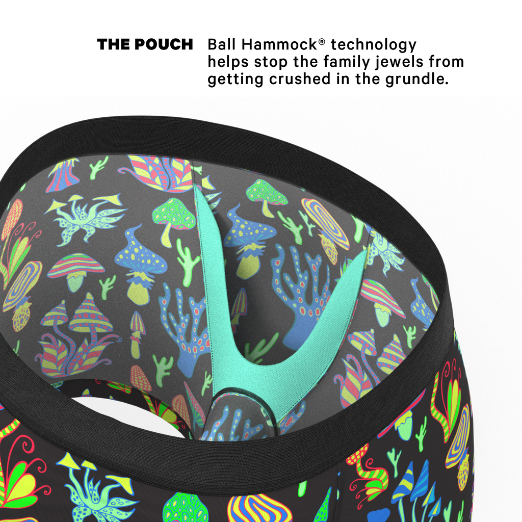 The Super Shroom | Neon Mushrooms Ball Hammock® Pouch Underwear - Shinesty