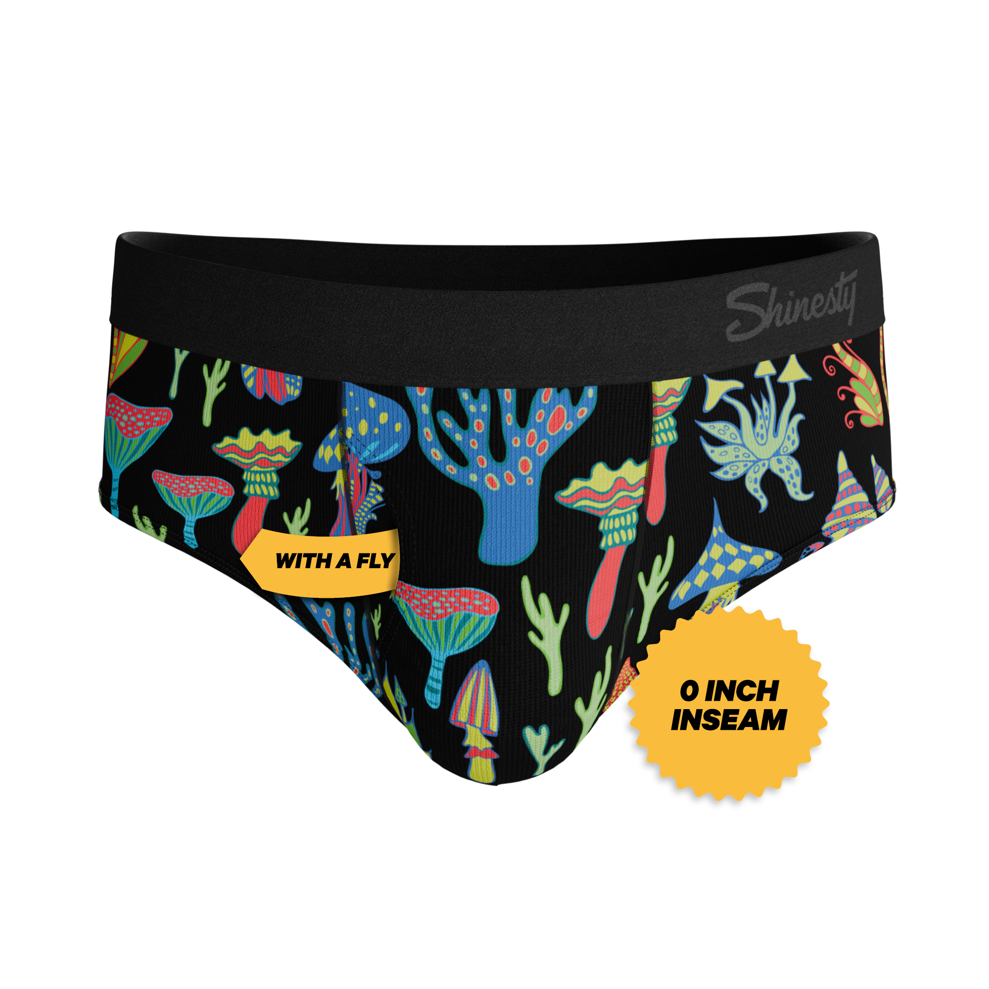The Super Shroom | Neon Mushrooms Ball Hammock® Pouch Underwear Briefs - Shinesty