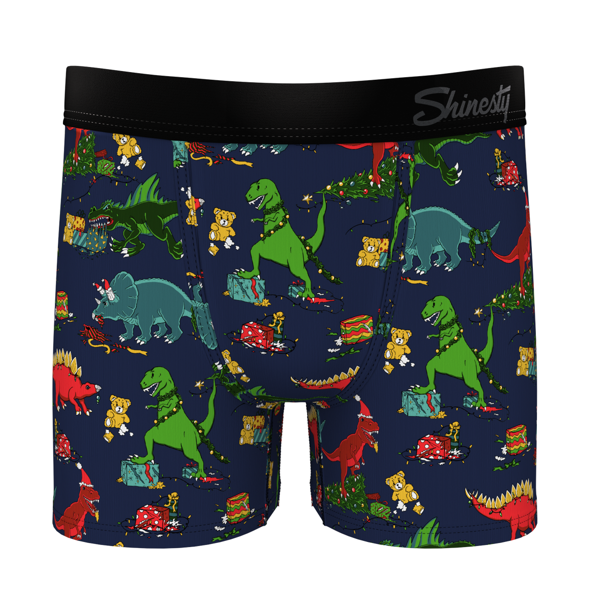 The T-Rexmas | Christmas Dinosaur Youth Boxer Briefs - Shinesty