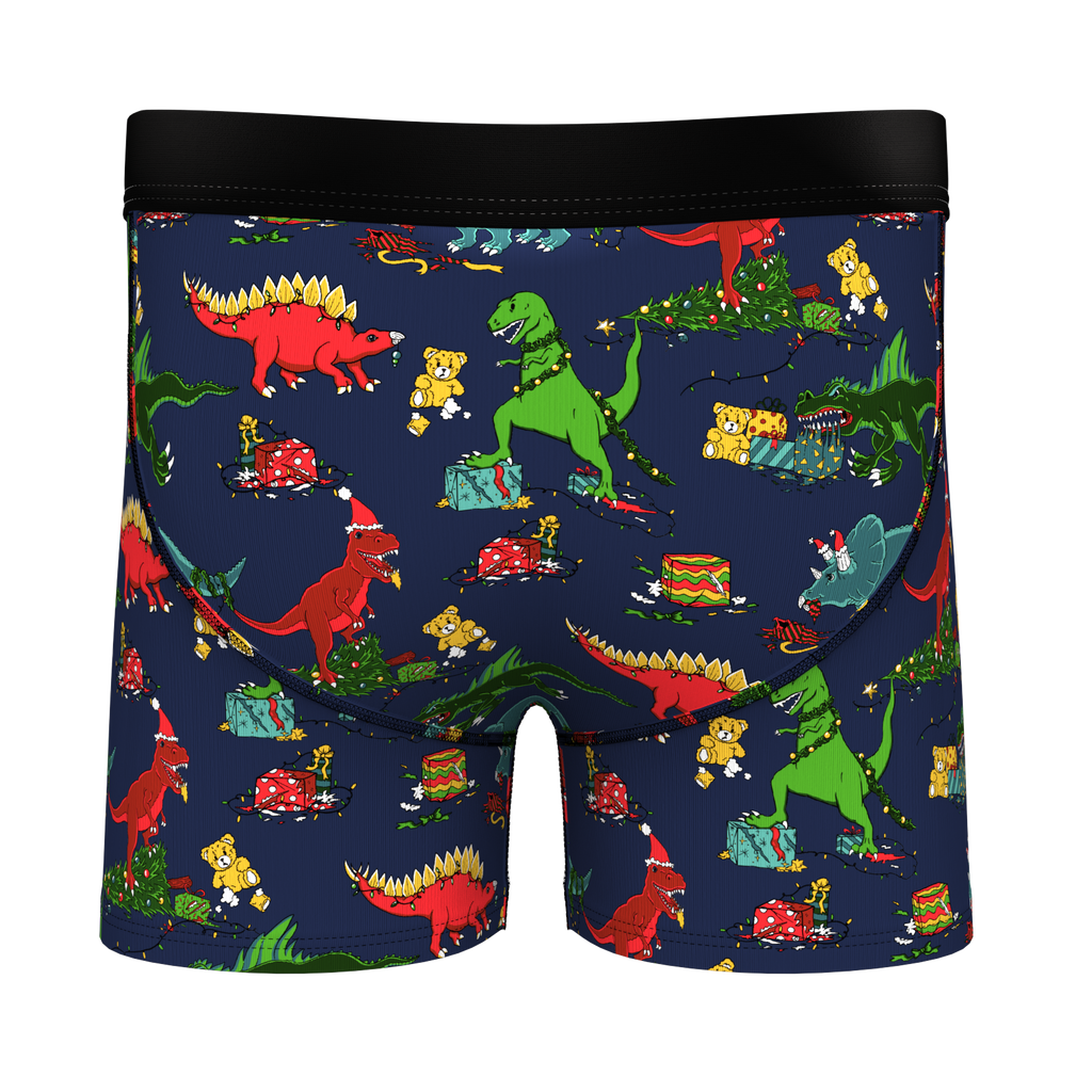 The T-Rexmas | Christmas Dinosaur Youth Boxer Briefs - Shinesty