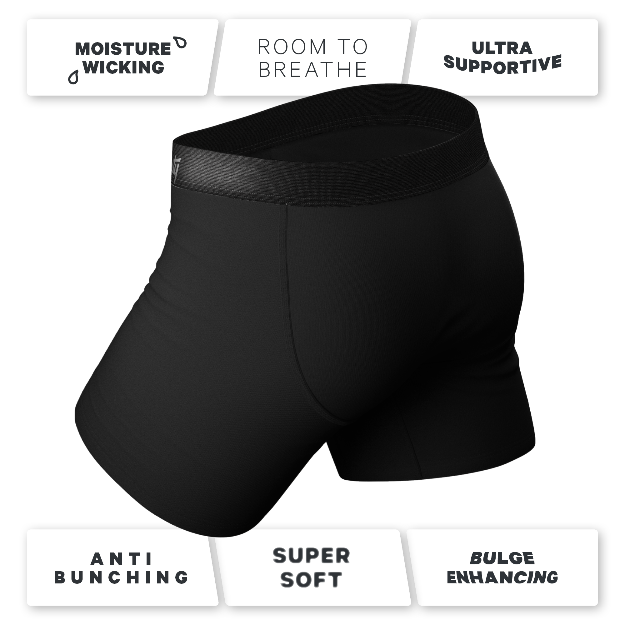 The Zero Shades of Grey | Black Ball Hammock® Pouch Underwear With Fly 3 Pack - Shinesty