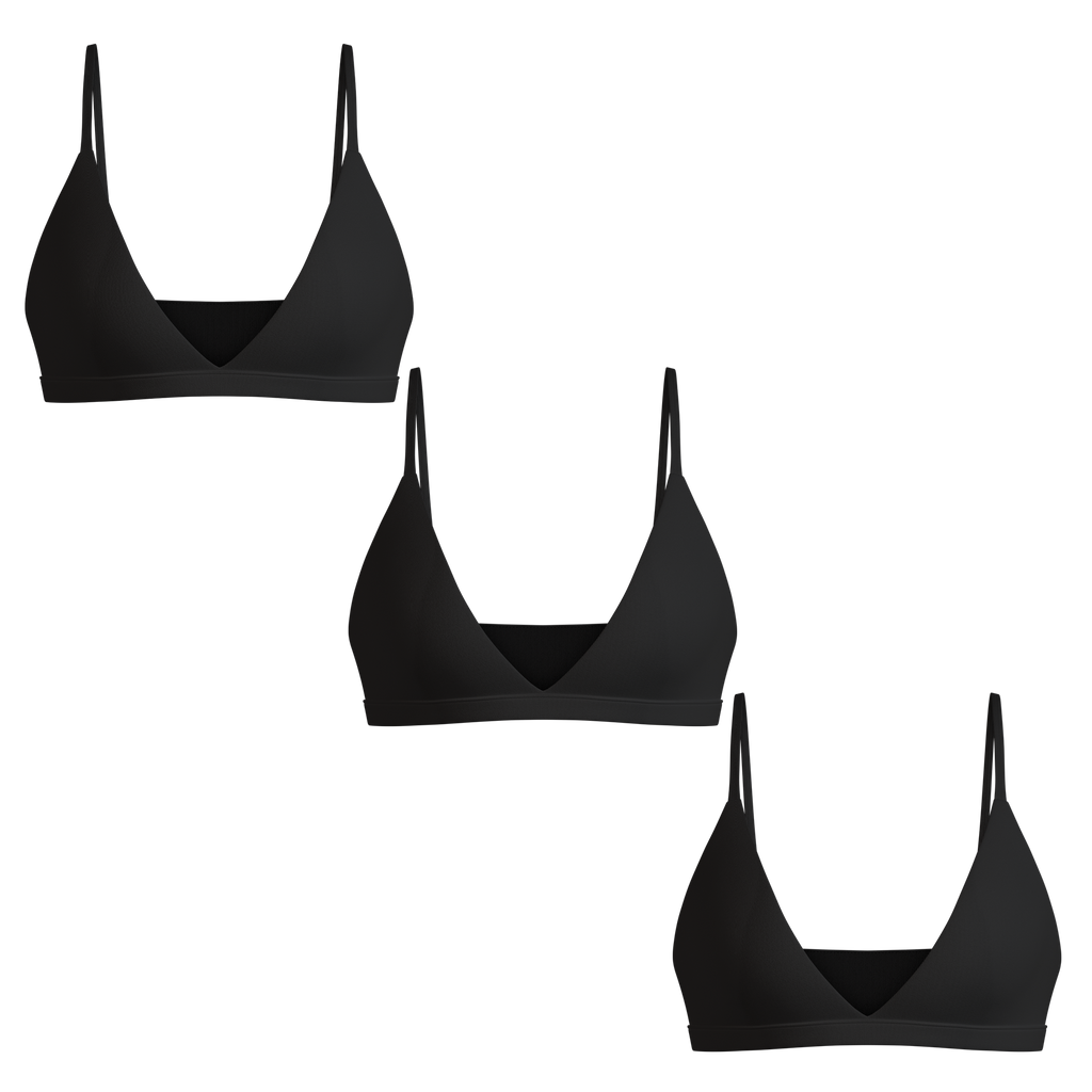 The Threat Level Midnight | Boob Hammock™ Triangle Bralette 3 Pack - Shinesty