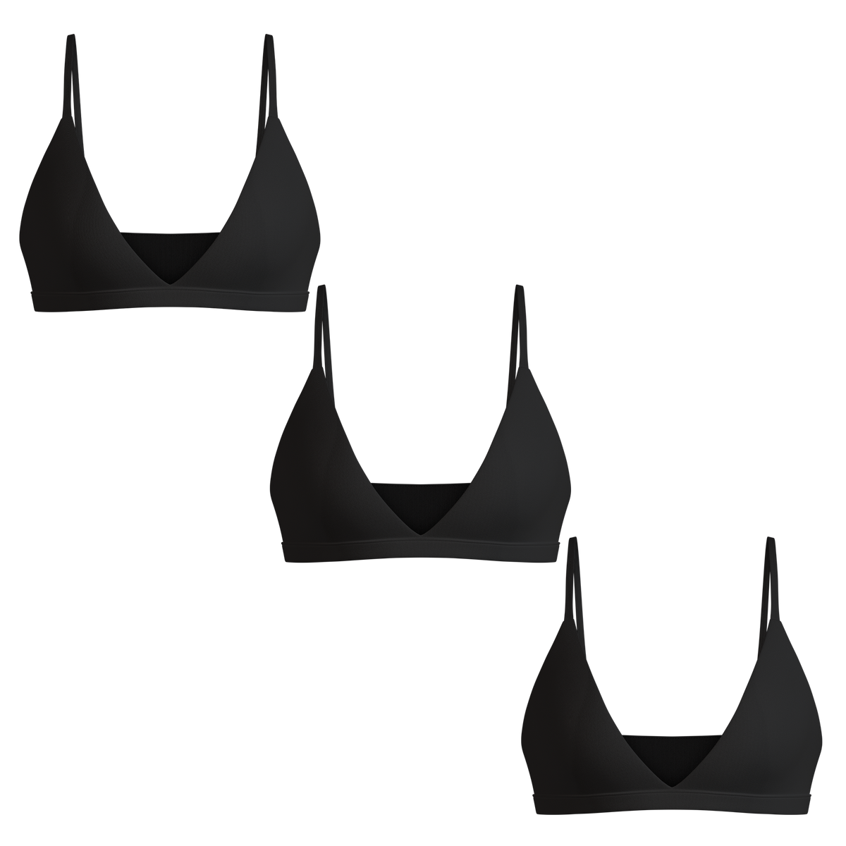 The Threat Level Midnight | Boob Hammock™ Triangle Bralette 3 Pack - Shinesty