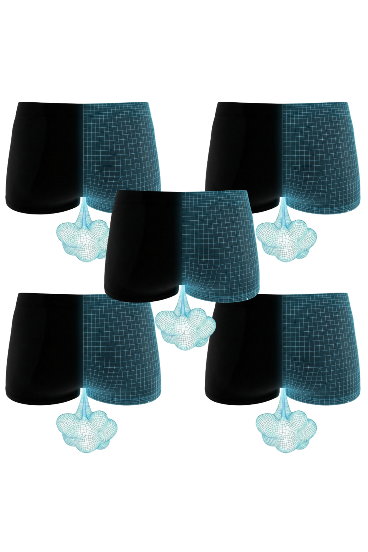 The Threat Level Midnight | Fart Proof Boyshort Underwear 5 Pack - Shinesty