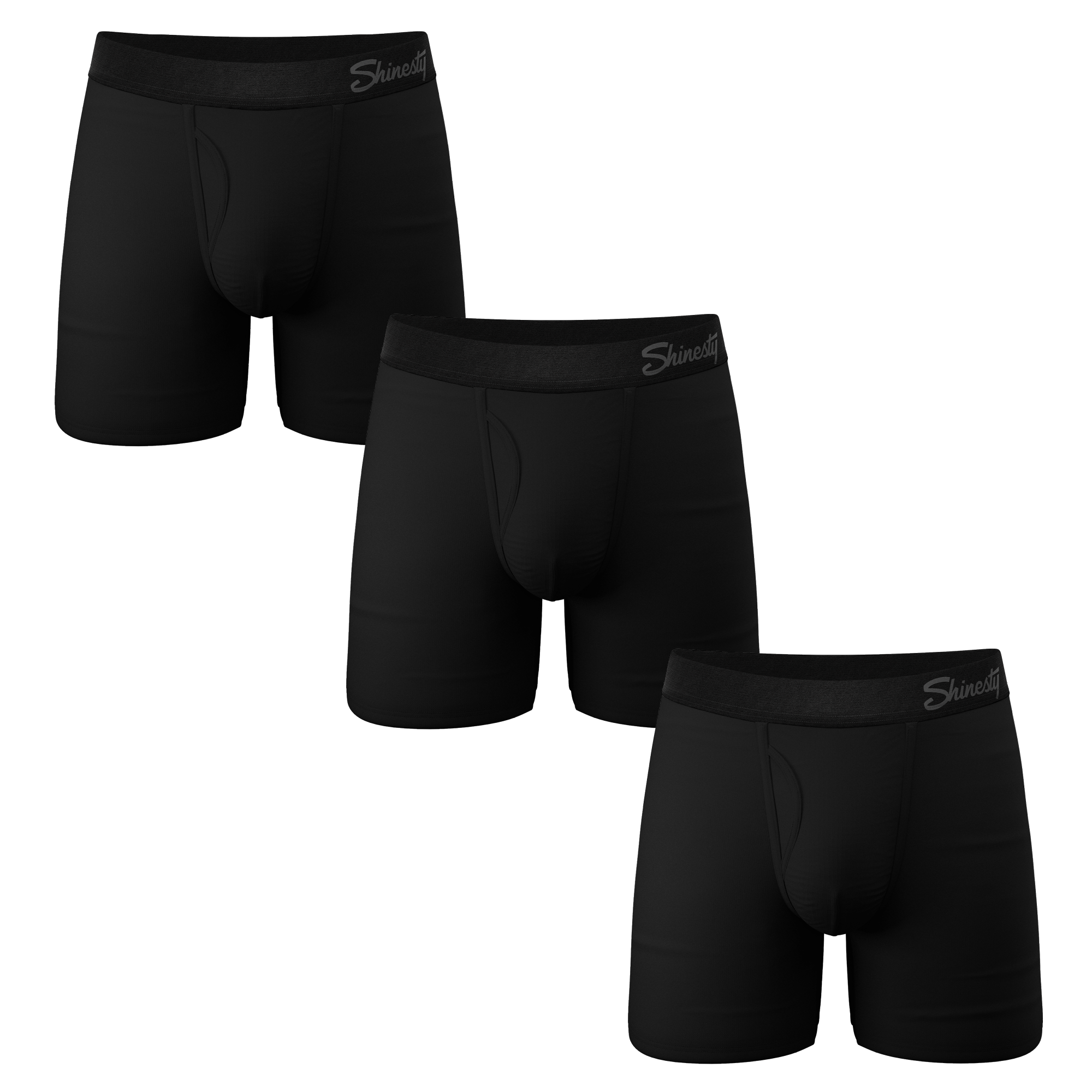 The Zero Shades of Grey | Black Ball Hammock® Pouch Underwear With Fly 3 Pack - Shinesty