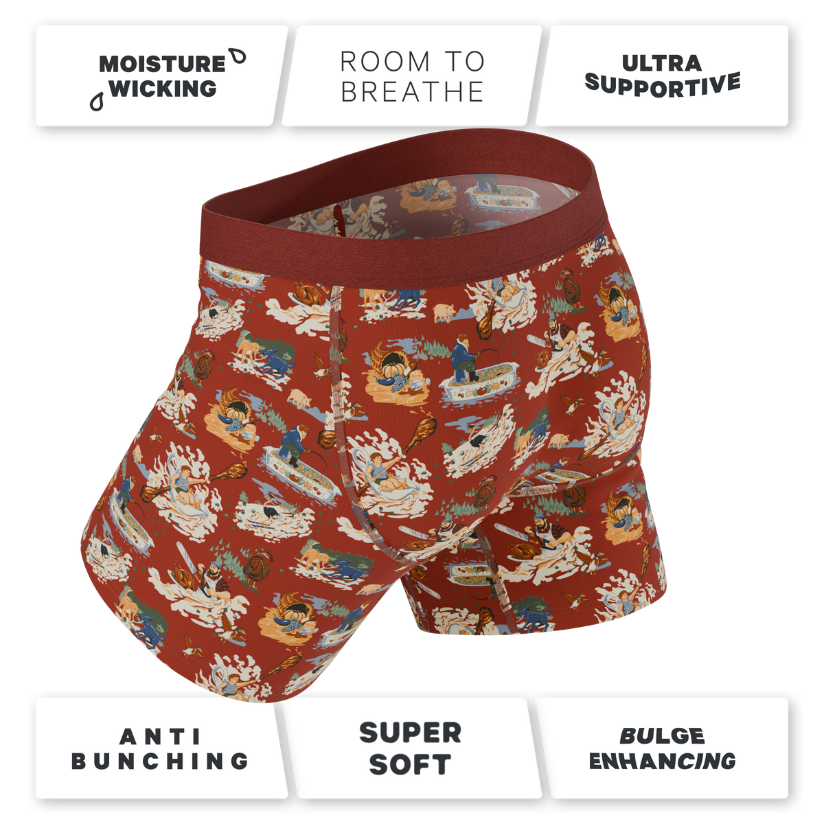 The Tater Toile | Thanksgiving Scene Ball Hammock® Pouch Underwear With Fly - Shinesty