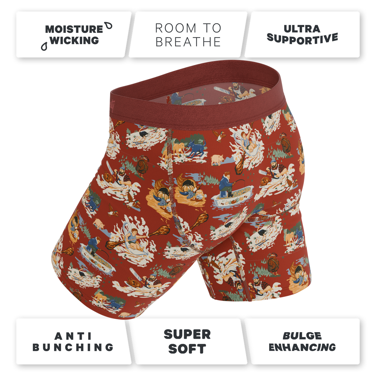 The Tater Toile | Thanksgiving Scene Ball Hammock® Boxer - Long Leg - Shinesty