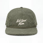 The Ask Your Mom | Green Father's Day 5-Panel Corduroy Snapback Hat - Shinesty