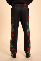 The Centerpiece | Poinsettia Men's Printed Suit Pants - Shinesty