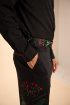 The Centerpiece | Poinsettia Men's Printed Suit Pants - Shinesty