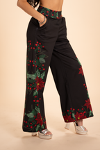 The Centerpiece | Poinsettia Wide Leg Pants - Shinesty
