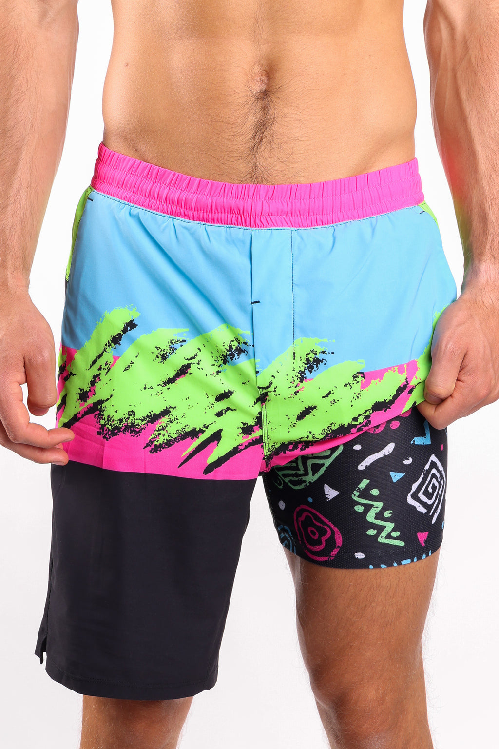 The Cherry Slushy | Neon Retro Ball Hammock® 9 Inch Athletic Shorts - Shinesty