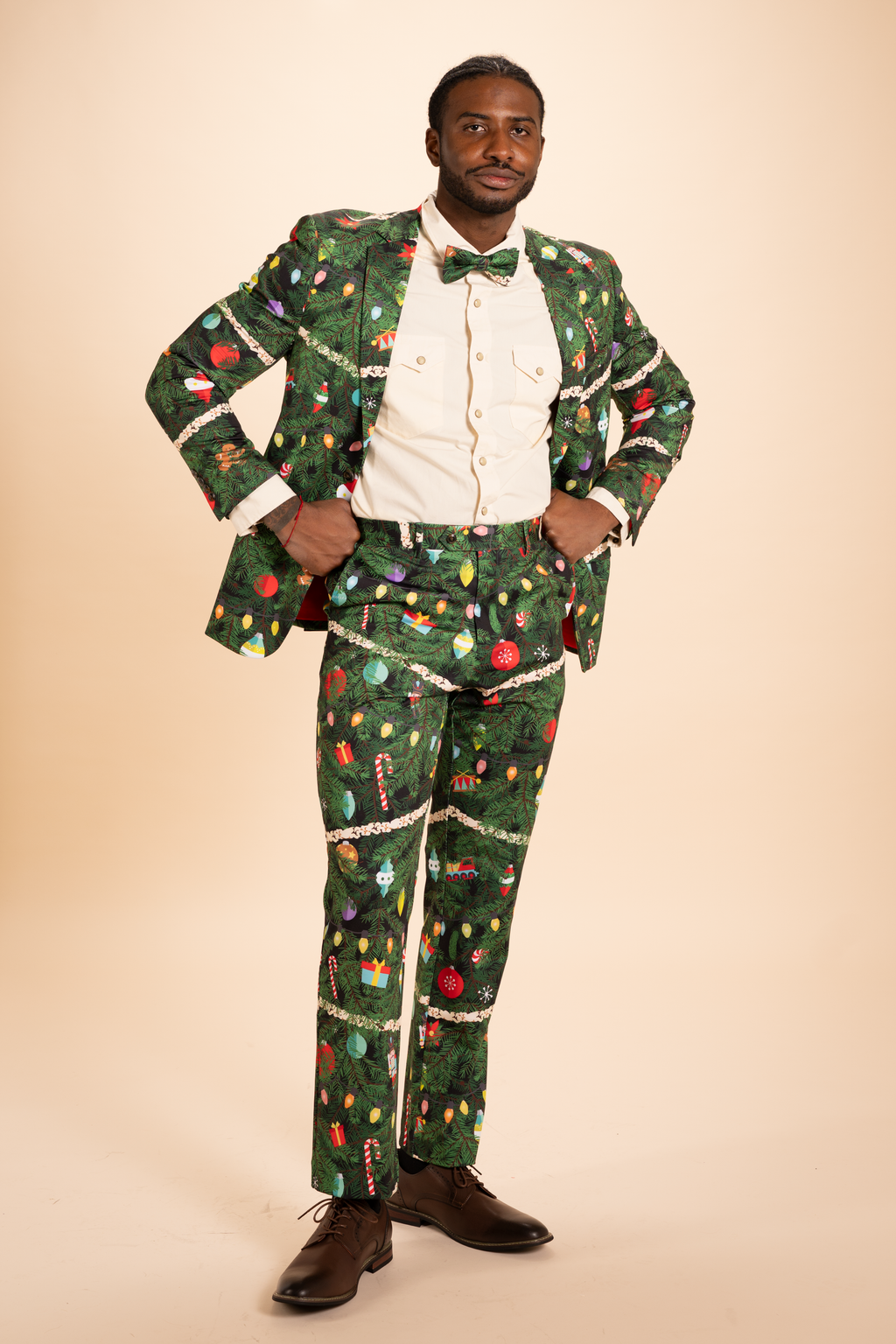 The Christmas Tree Camo | Christmas Tree Print Men's Novelty Suit - Shinesty