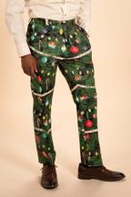 The Christmas Tree Camo | Christmas Tree Print Men's Printed Suit Pants - Shinesty
