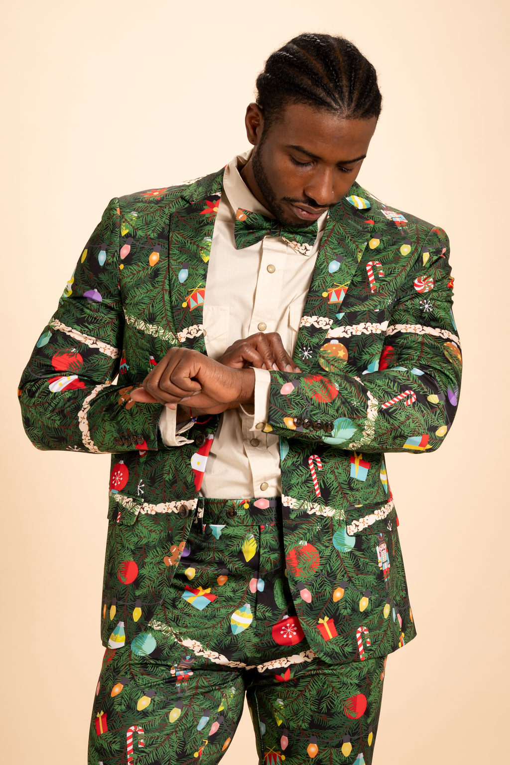 The Christmas Tree Camo | Christmas Tree Print Men's Novelty Suit - Shinesty