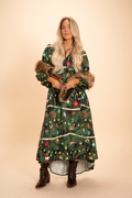 The Christmas Tree Camo | Christmas Tree Print Long Sleeve Dress - Shinesty