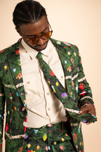 The Christmas Tree Camo | Christmas Tree Print Men's Printed Party Tie - Shinesty