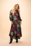 The Clash Of The Tartans | Tartan Patchwork Plaid Long Sleeve Dress