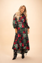 The Clash Of The Tartans | Tartan Patchwork Plaid Long Sleeve Dress