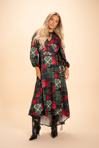 The Clash Of The Tartans | Tartan Patchwork Plaid Long Sleeve Dress - Shinesty
