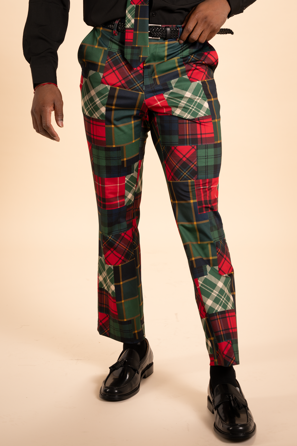 The Clash Of The Tartans | Tartan Patchwork Plaid Men's Printed Suit Pants - Shinesty