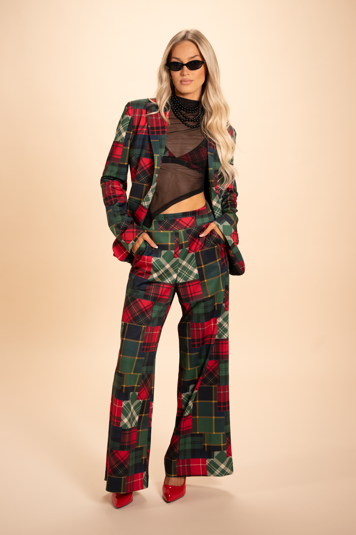 The Clash Of The Tartans | Tartan Patchwork Plaid Wide Leg Pants - Shinesty