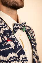 The Eggnog Aficionado | Snowman Fair Isle Men's Printed Bow Tie - Shinesty