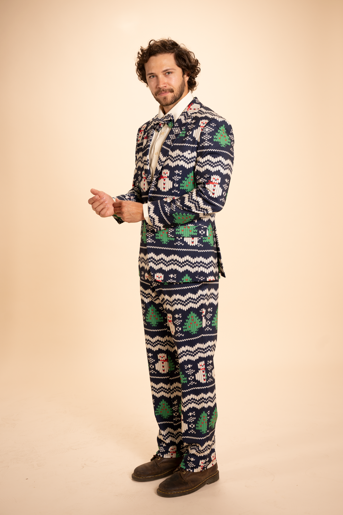 The Eggnog Aficionado | Snowman Fair Isle Men's Printed Suit Pants - Shinesty