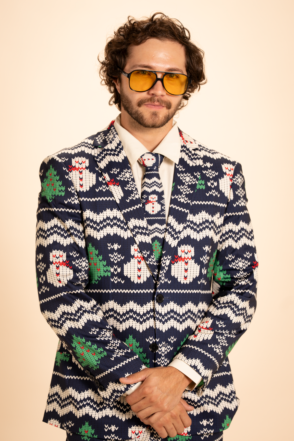 The Eggnog Aficionado | Snowman Fair Isle Men's Novelty Suit - Shinesty