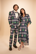 The Eggnog Aficionado | Snowman Fair Isle Long Sleeve Dress - Shinesty